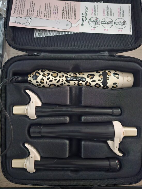 Leopard Print 3 in 1 Multi barrel automatic hair curling iron Beachwaver main image 4